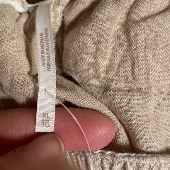 NWT- Free People- Feelin Good Linen Utility Pant- Sz XL- Natural/Oat- TWF - Picture 14 of 16